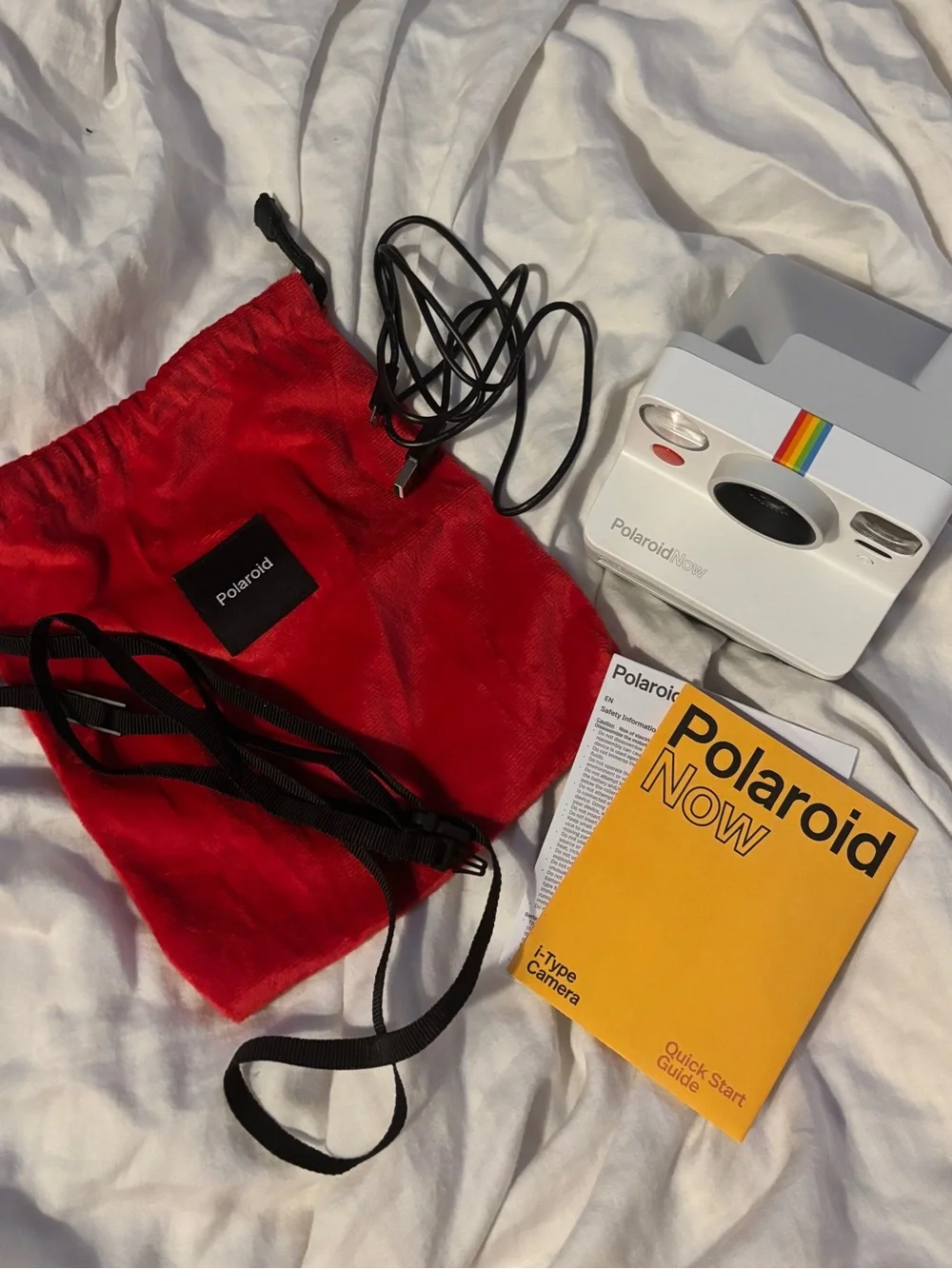 Polaroid Now Bundle Instant Camera - White with Red Accent